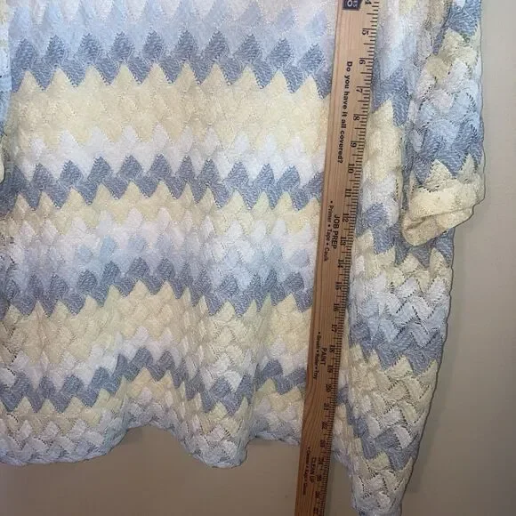 Alfred Dunner Faux Twinset Crochet Cardigan Beaded Tank Combo Petite Large - Picture 6 of 7